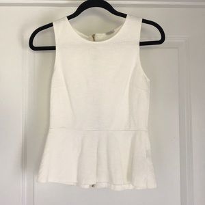 J.Crew White Peplum Top